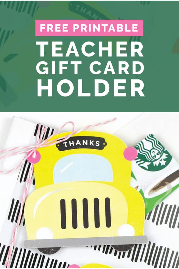 School Bus Teacher Gift Card Holder Design Eat Repeat