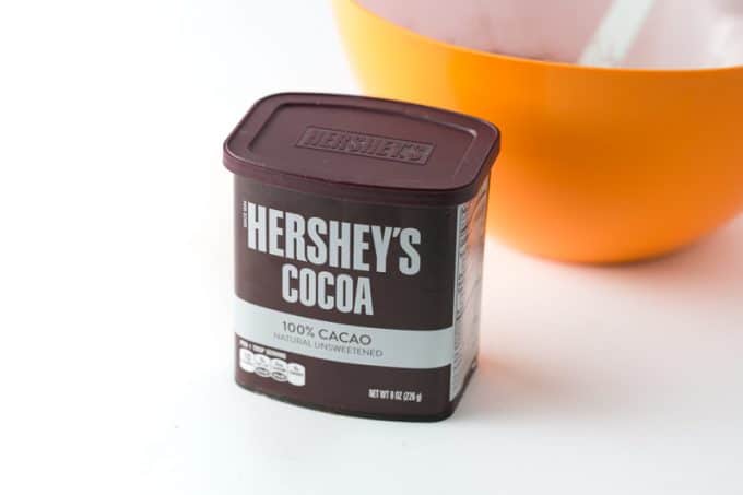 Container of Hershey's unsweetened cocoa powder