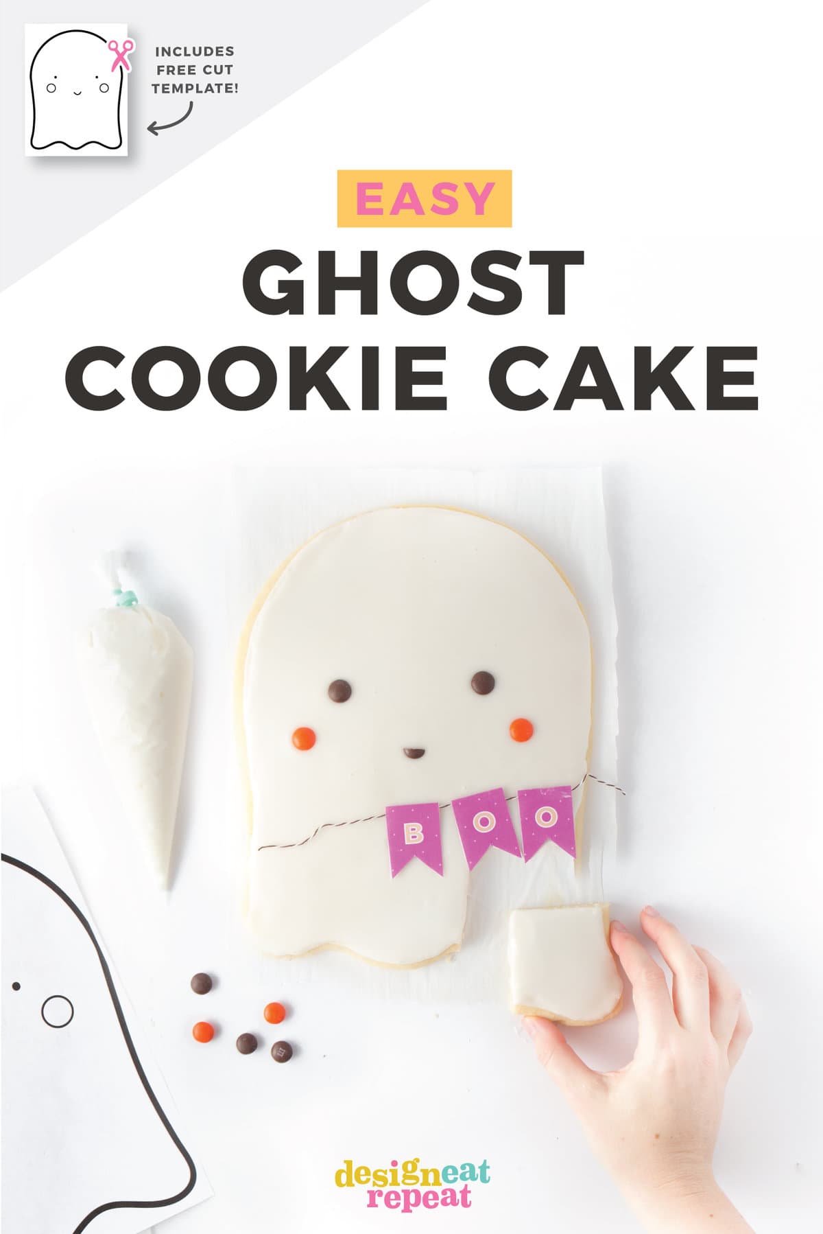 Easy Ghost Cookie Cake