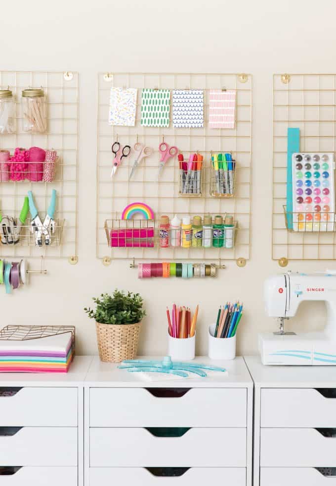 Craft Room Makeover Organization Ideas Design Eat Repeat - Desk Wall Organizer Ideas