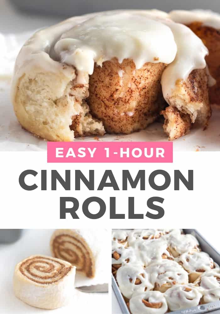 easy 1 hour cinnamon rolls with cream cheese frosting