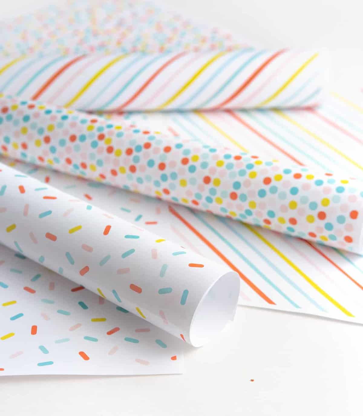 Rainbow Question Wrapping Paper Sheet Gift Book Cover Birthday Decoration White 