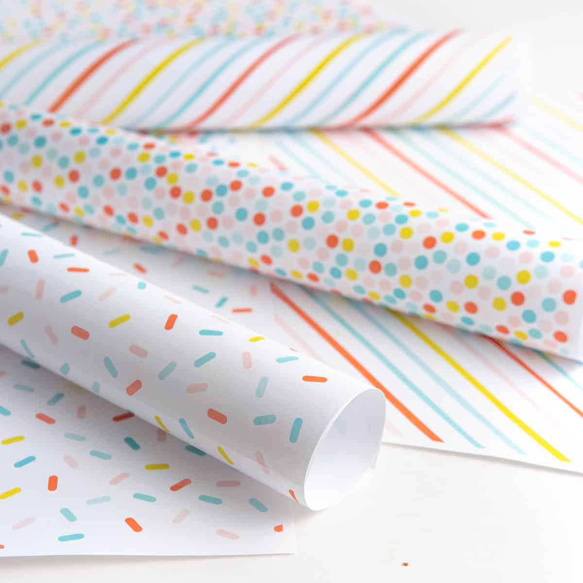 Colorful Happy Birthday Wrapping Paper 3 Large Sheet Gift Wrapping