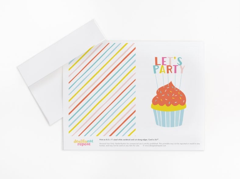 Cupcake Printable Birthday Card - Design Eat Repeat