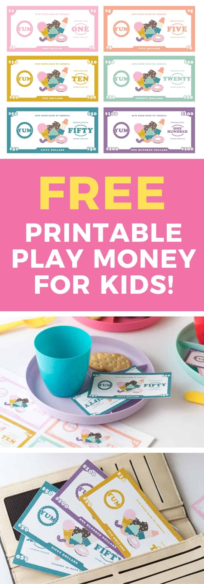 Free Printable Play Money for Kids - Design Eat Repeat