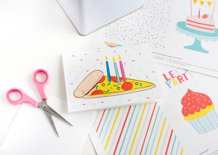 Pizza Printable Birthday Card - Design Eat Repeat