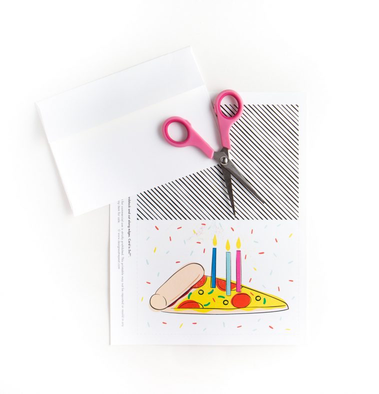 Pizza Printable Birthday Card - Design Eat Repeat