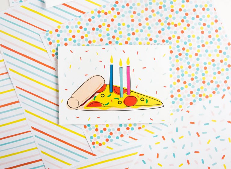 Pizza Printable Birthday Card - Design Eat Repeat