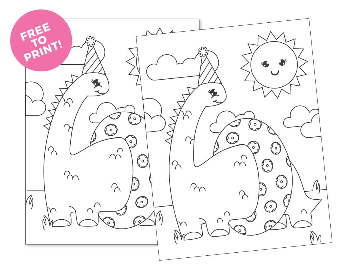 Printable Dinosaur Coloring Page Design Eat Repeat