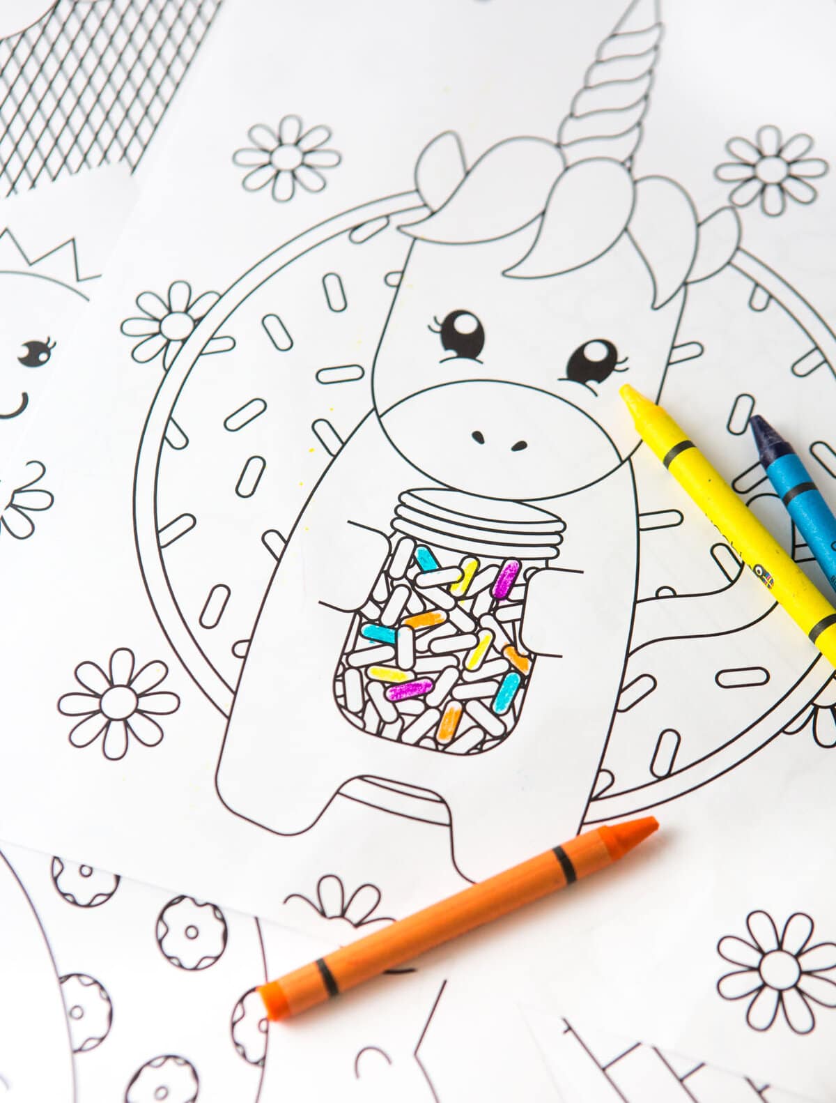 printable unicorn coloring page design eat repeat