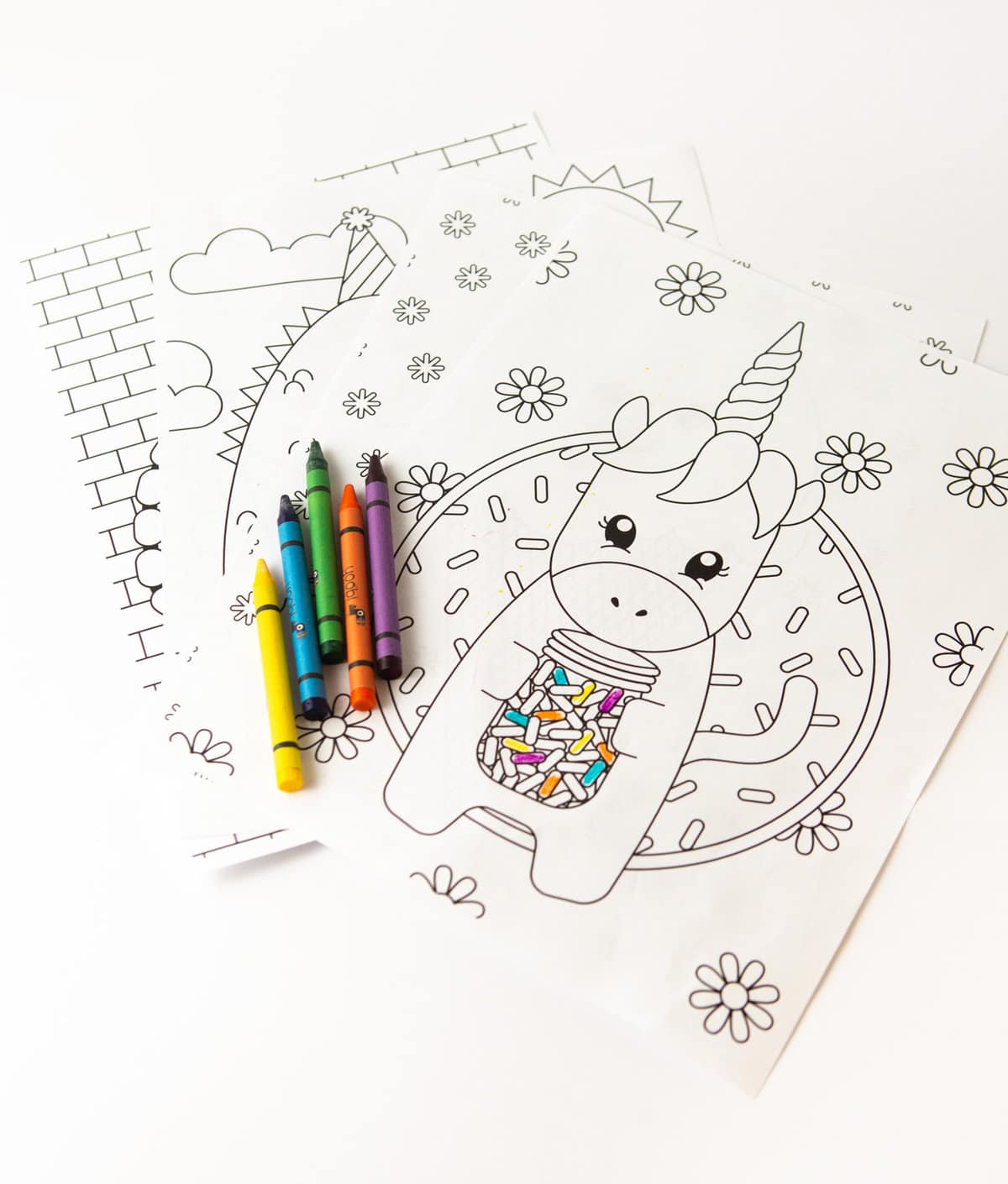 printable unicorn coloring page design eat repeat