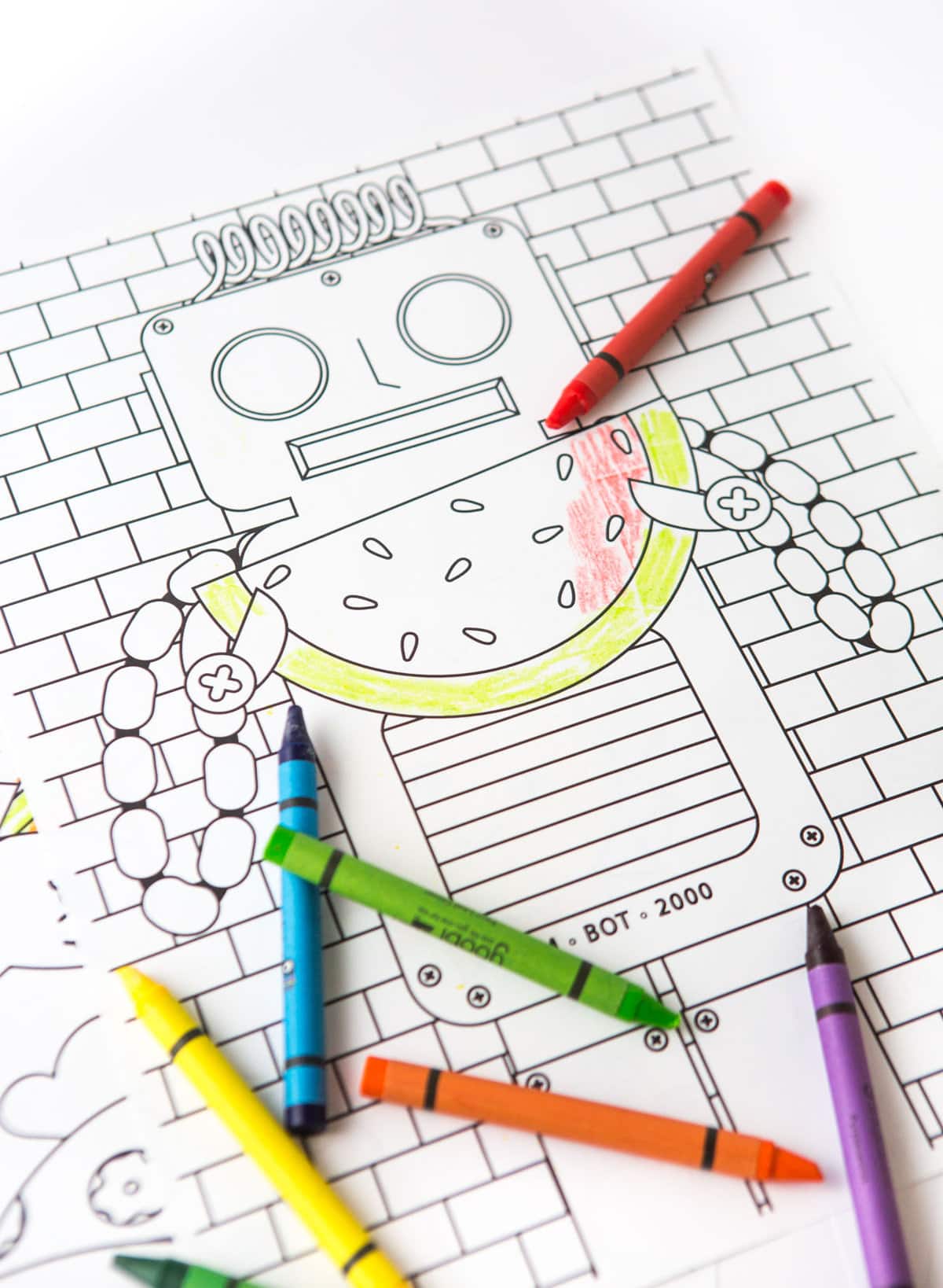 robot free coloring pages