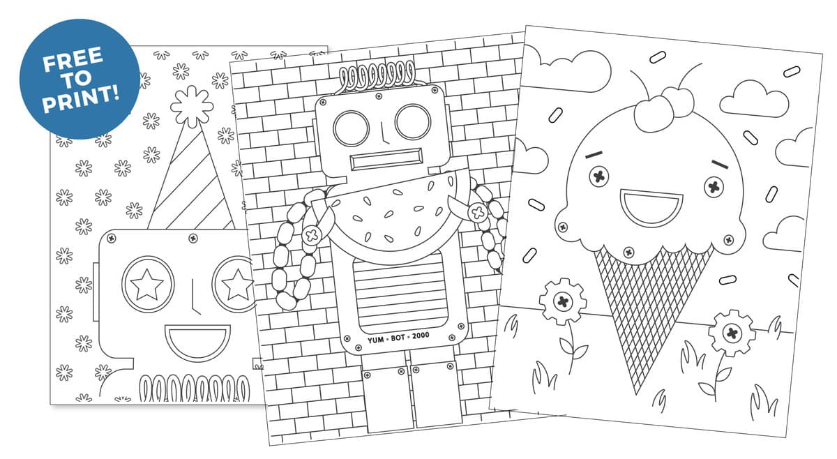 robot free coloring pages