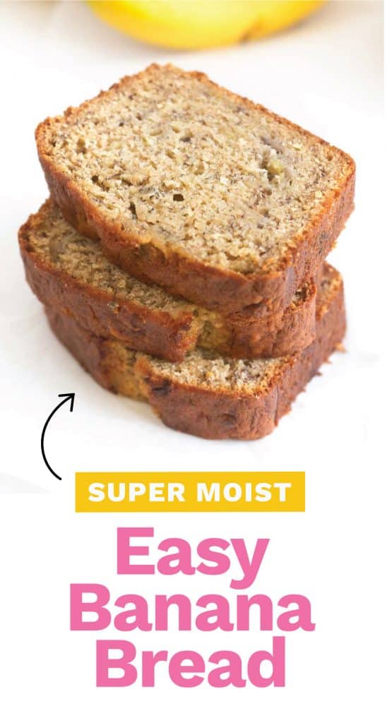 Stack of moist banana bread
