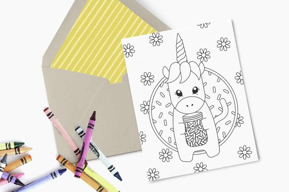 printable unicorn birthday card design eat repeat