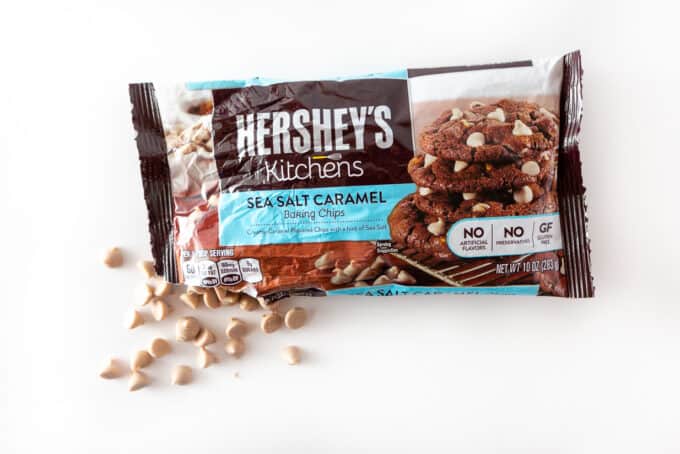 Bag of Hershey's Sea Salt Caramel Baking Chips