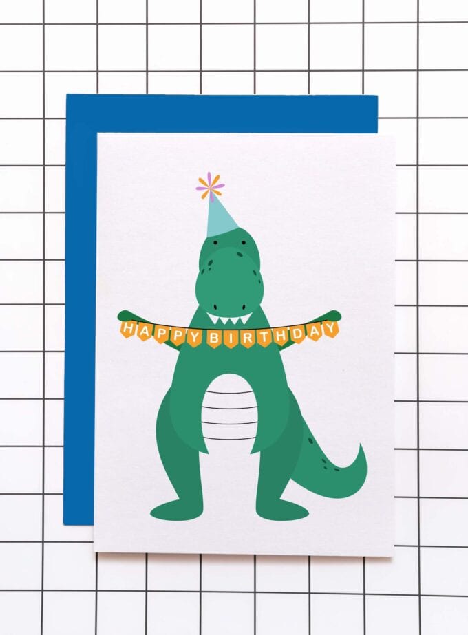 Dinosaur birthday card Printable Card for Kids Printable Card Happy