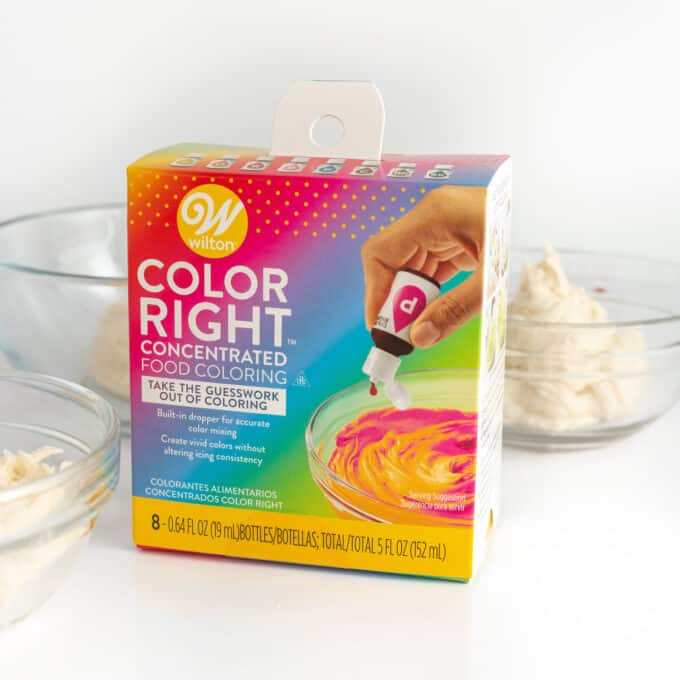 Box of Wilton Color Right gel food coloring