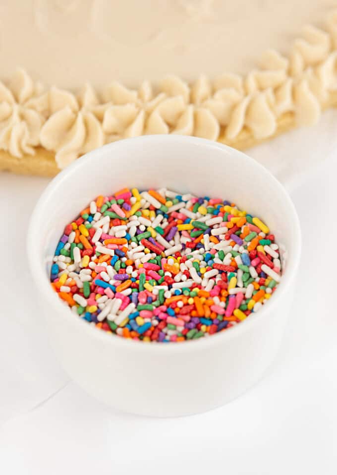 bowl of rainbow sprinkles