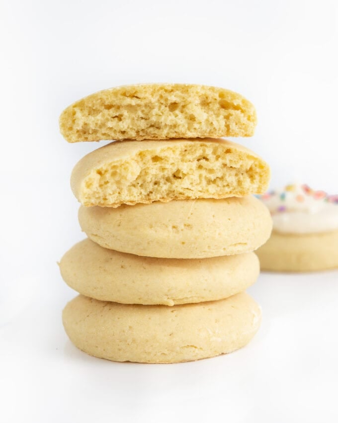 stack of fluffy sugar cookies