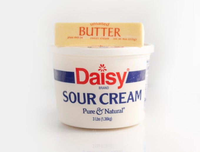 container of sour cream and butter