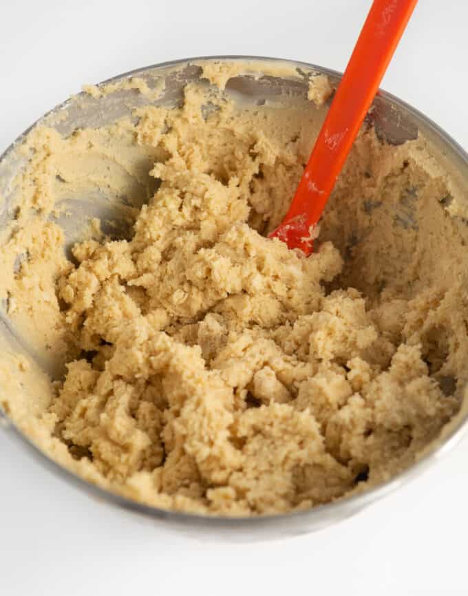 bowl of fluffy sugar cookie dough