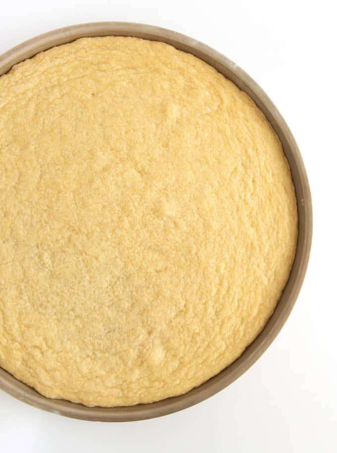 round sugar cookie cake in pan