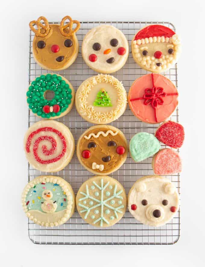 12 easy circle christmas cookie designs