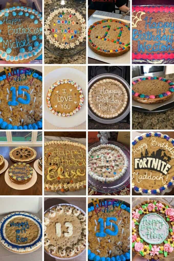 collage of reader cookie cakes