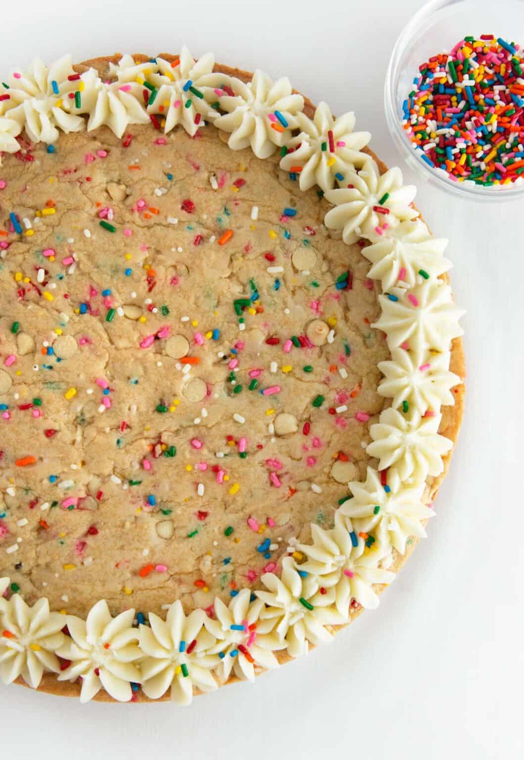 Chewy Funfetti Cookie Cake - Design Eat Repeat