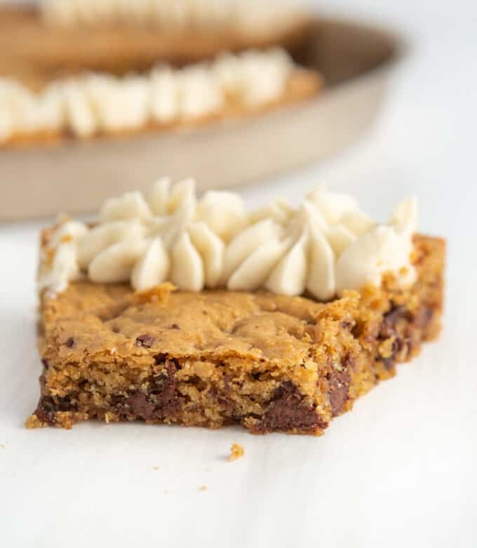 slice of chewy gluten free cookie cake