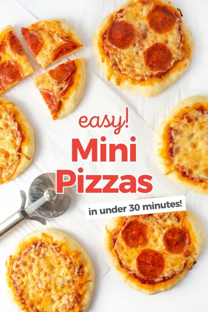 mini pizzas for kids with cheese and pepperoni toppings