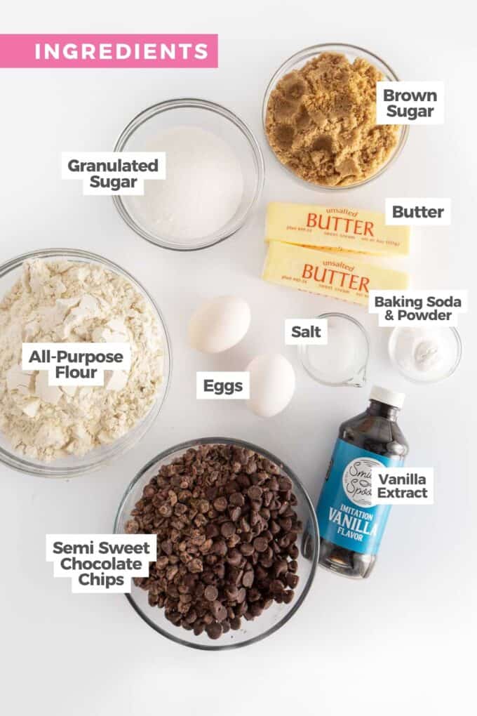 ingredients for sheet pan cookie cake