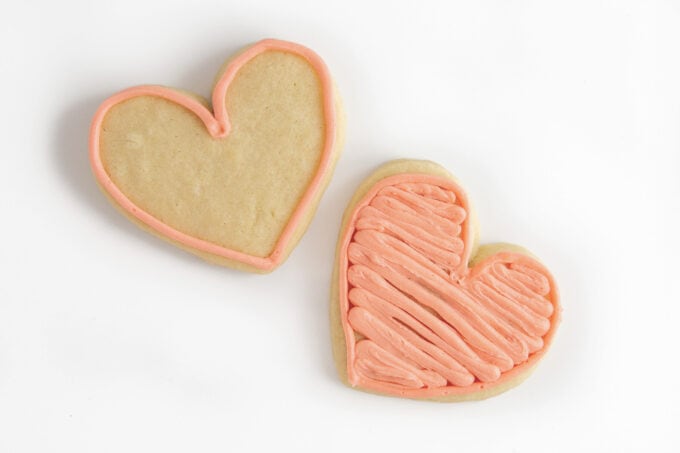 pink heart shaped sugar cookies
