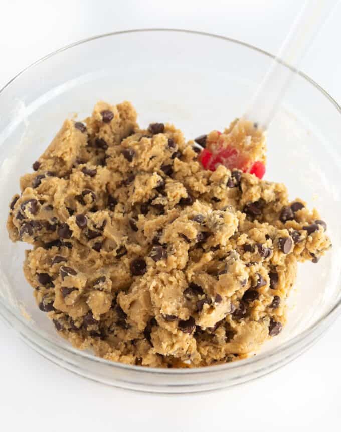 bowl of chocolate chip cookie dough