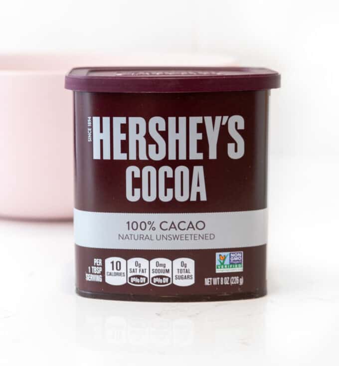 container of hershey's cocoa 100% natural unsweetened