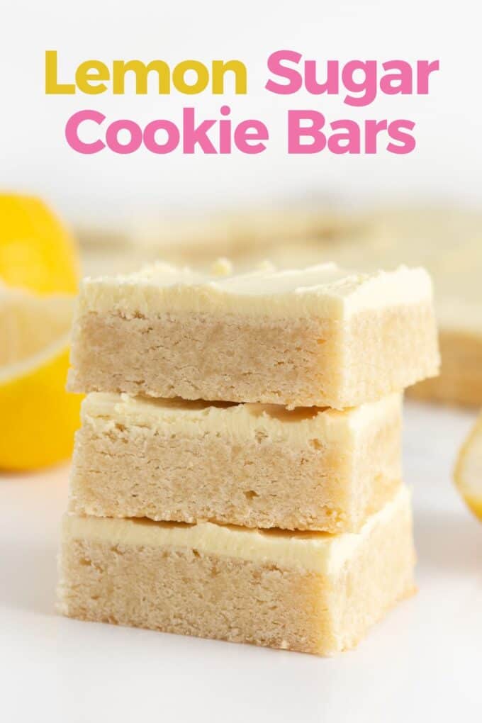 stack of lemon sugar cookie bars