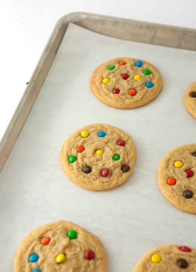 Chewy Mini M&M Cookies - Design Eat Repeat