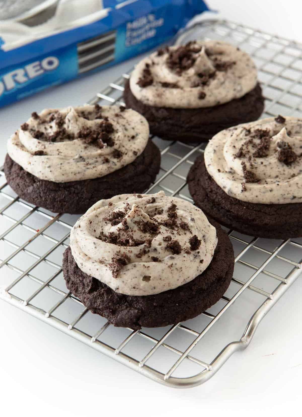 Frosted Chocolate Oreo Cookies Design Eat Repeat