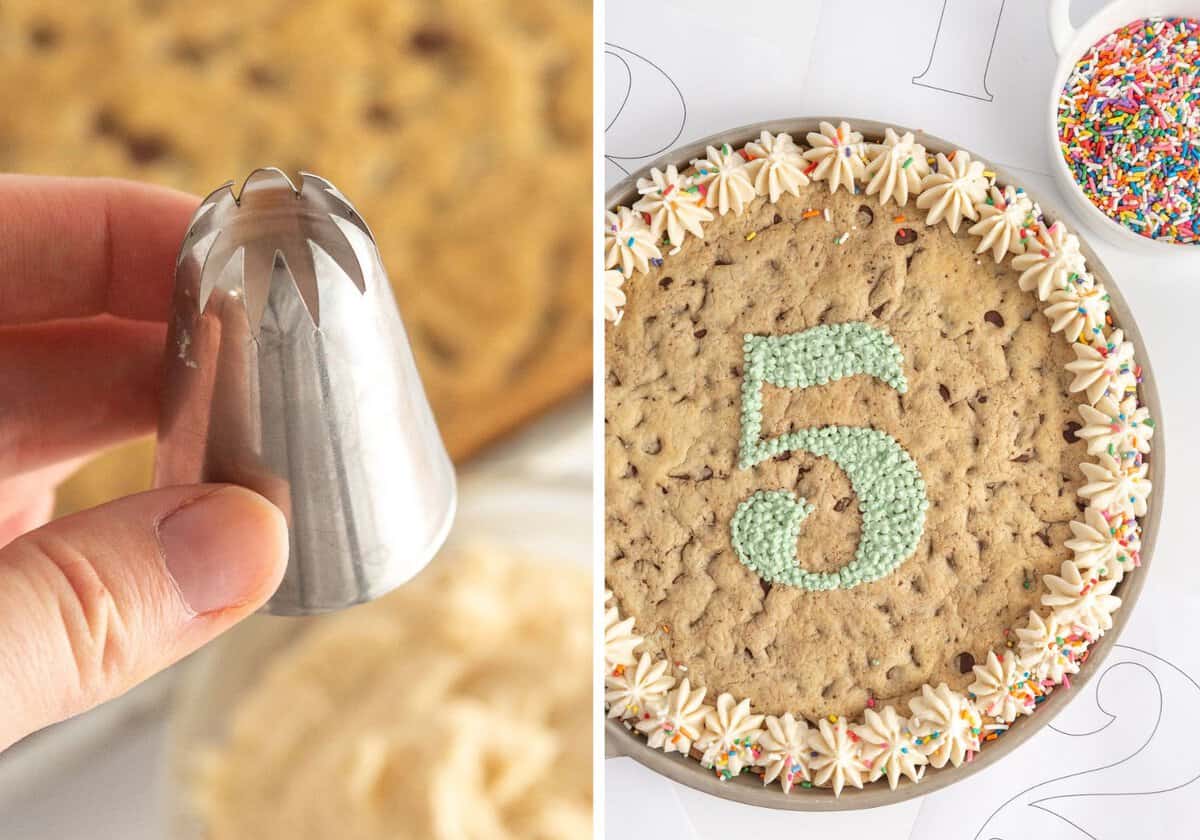 large star piping tip for cookie cake decorating