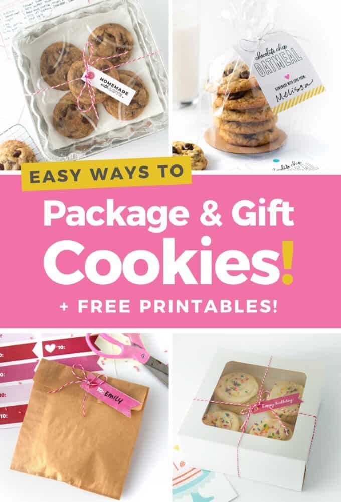 collage on easy ways to packaging and gift cookies with free printables