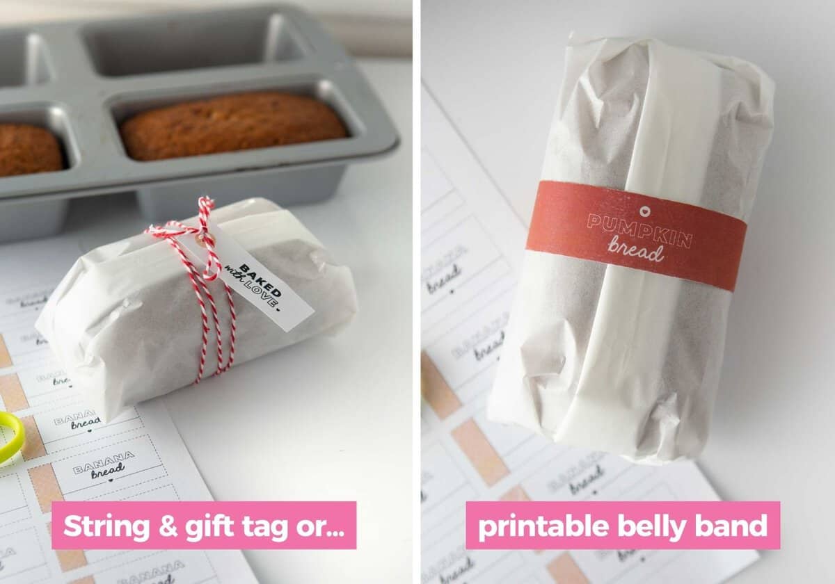 5 EASY Banana Bread Packaging Ideas (with free printables