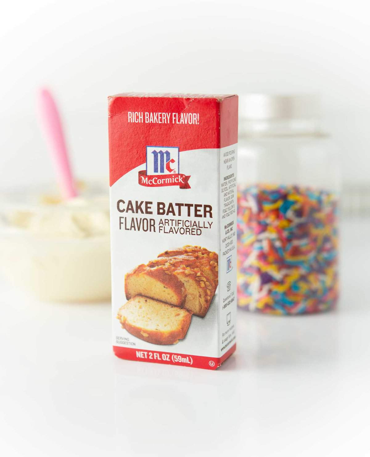 box of mccormick cake batter flavoring