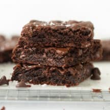 stack of double chocolate cookie bars