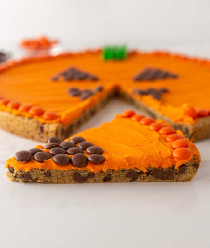 slice of orange cookie cake