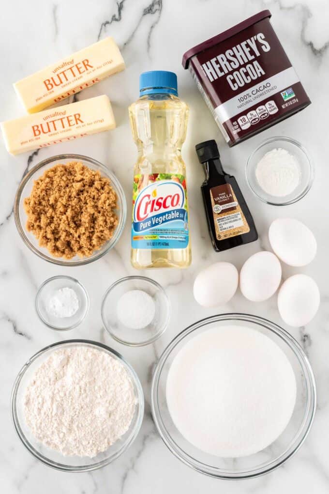 ingredients for cosmic Little Debbie brownie trees