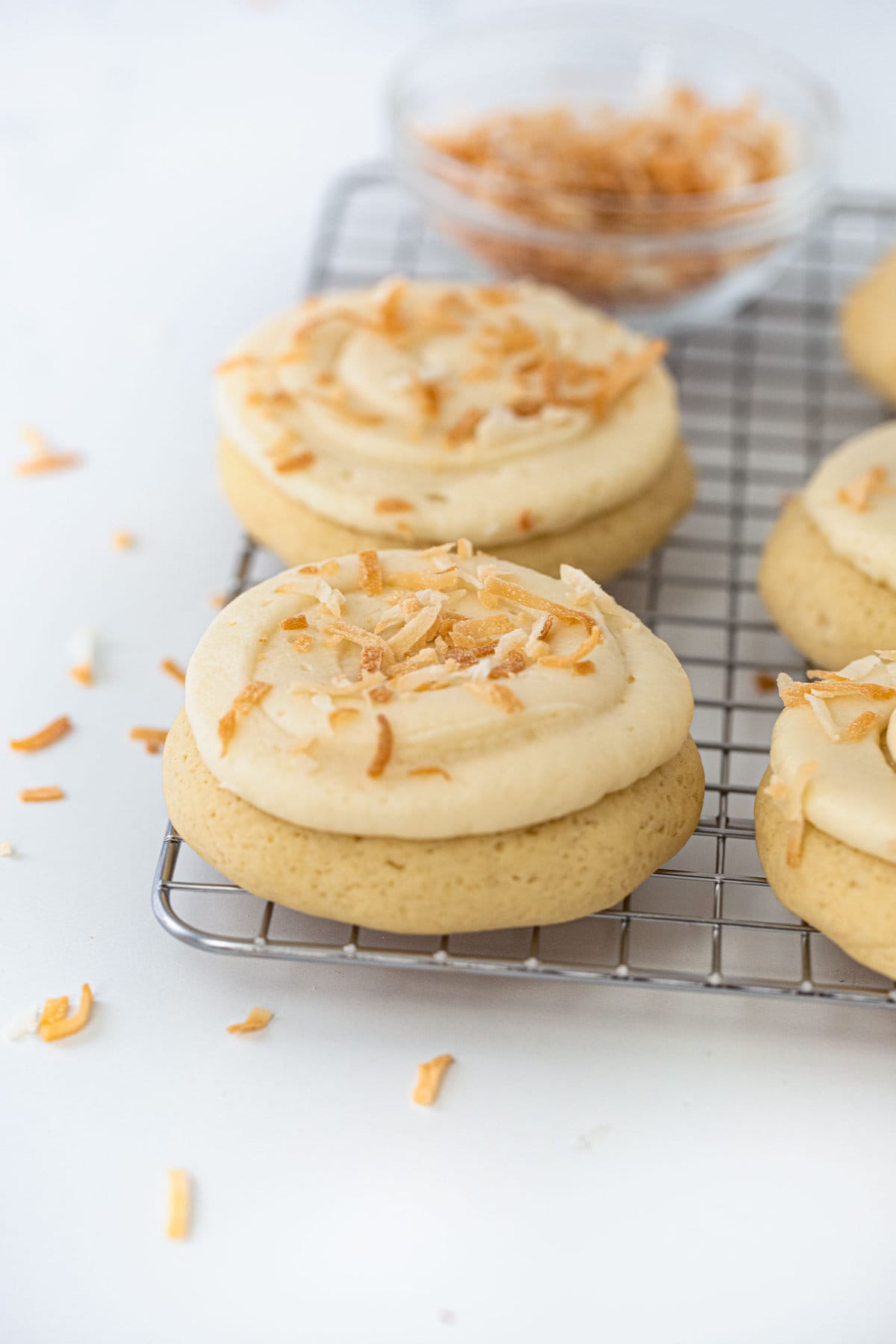 Frosted Coconut Sugar Cookies Design Eat Repeat