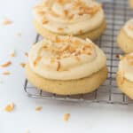 coconut sugar cookies on a wire rack