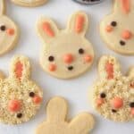 easter bunny face sugar cookies