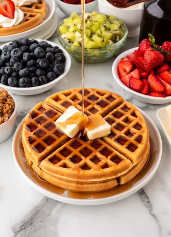The BEST Crispy Waffles (no buttermilk!) - Design Eat Repeat